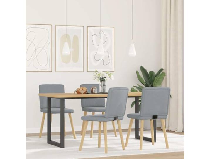 HEFZGDB Esszimmerstühle 4 STK. Hellgrau Stoff, Elegante Esszimmerstühle mit Atmungsaktivem Stoffbezug und Robuster Metall-Holz-Konstruktion für Wohnzimmer und Gästezimmer, Bequeme