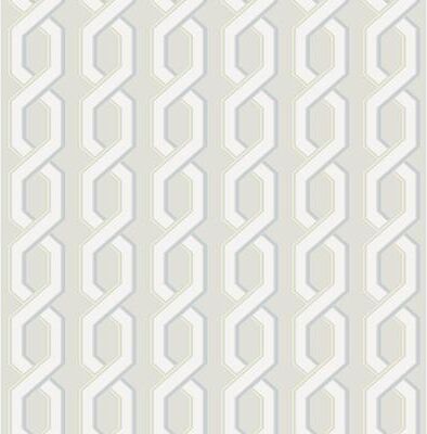 Brewster Twist Grey Geometric Wallpaper - 20.5in x 396in x 0.025in