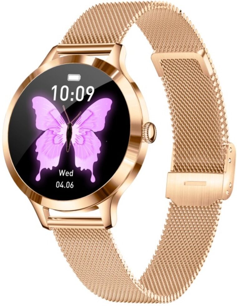 INF Smartwatch kompatibel mit Da Fit App – 1.04 inch AMOLED, IP68, Bluetooth-Anrufe, SpO2 & Herzfrequenz, Magnetisches Laden, Roségold
