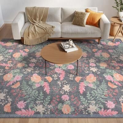 Nourison Botanical Washables Indoor only Floral Patterned Area Rug