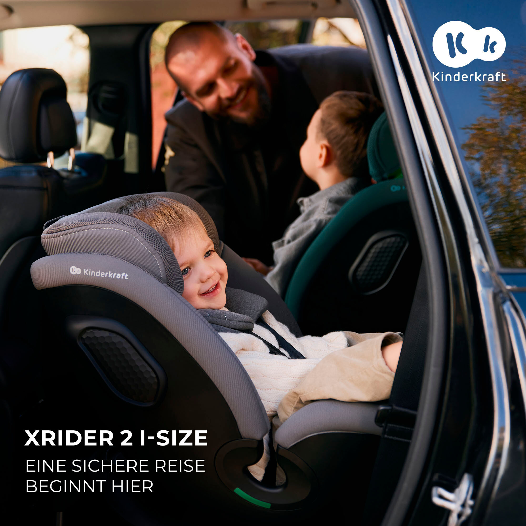 Autokindersitz KINDERKRAFT "XRIDER 2 i-Size", Baby, grau, Materialmix, Kindersitze Autokindersitz, 360 – drehbarer Kindersitz