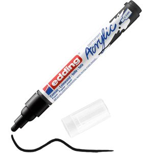 Edding Acrylstifte 5100 Acrylic, medium, tiefschwarz matt, Rundspitze 2-3mm, wasserfest