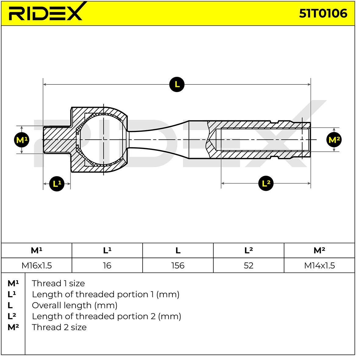 RIDEX 51T0106 Inner tie rod