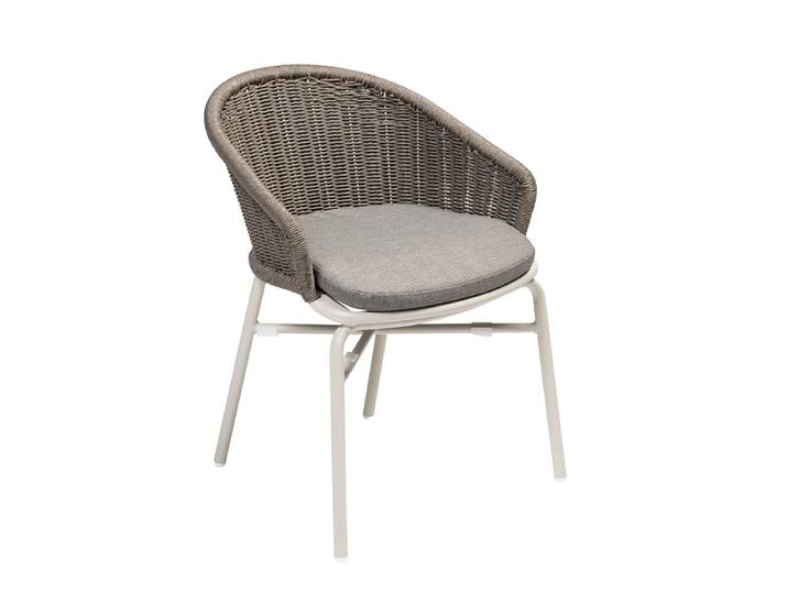 Premium Outdoor Stuhl „Venice“ mit Armlehnen Ivory/Taupe LLR Collection