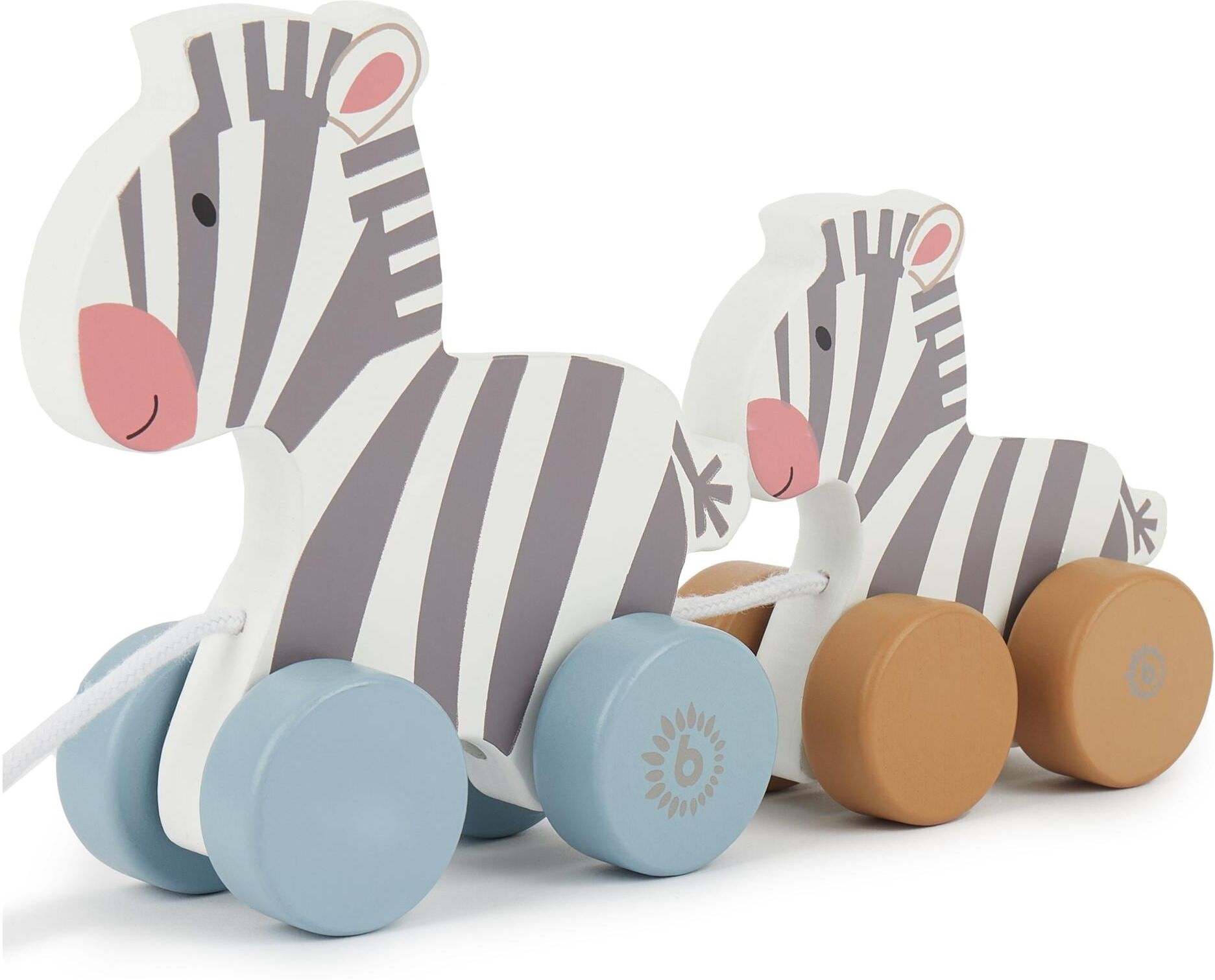 Nachziehspielzeug BIECO "Zebras", Baby, bunt (grau, hellblau, orange, weiß), Nachziehspielzeug Nachziehspielzeug grau, hellblau, orange, weiß Einheitsgröße