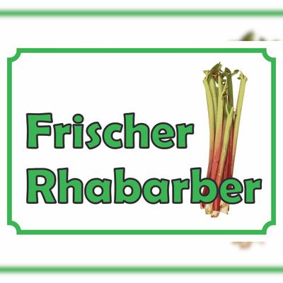 HB-Druck Frischer Rhabarber Verkaufsschild Hofladen Verkaufsförderung A0 Rückseite selbstklebend