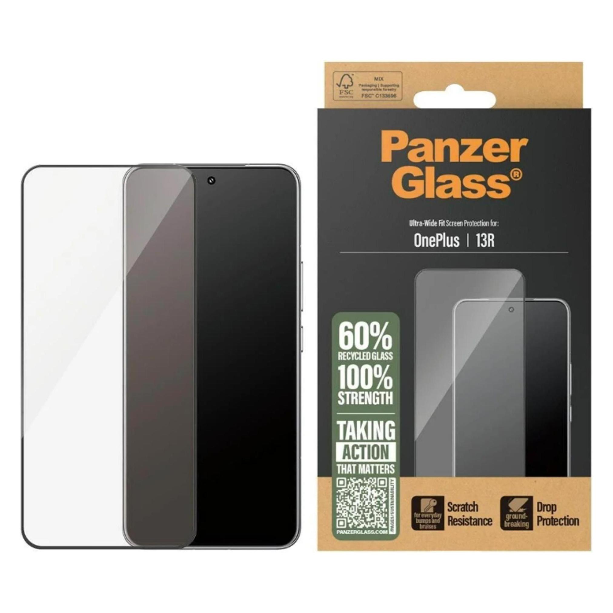 PanzerGlass Ultra Wide Fit Screen Protector, OnePlus 13R (1 Stk., OnePlus 13R) (PGRNUWFG17733)