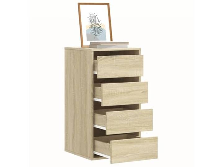smnyxs Eckkommode, Sonoma-Eiche, 40 x 41 x 76 cm, aus Holz 4 Schubladen, Sonoma-Eiche, Holz, glatte Oberfläche, Wandbefestigung im Lieferumfang enthalten, dekorative Gegenstände