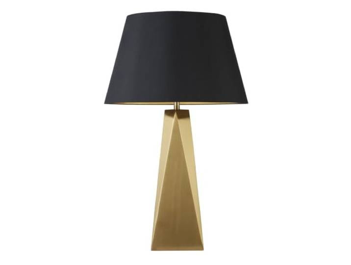 Design LED Tischlampe Metall Gold Stoffschirm Schwarz/innen Gold