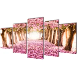 vidaXL Bilder Dekoration Set Kirschblüte 100 x 50 cm