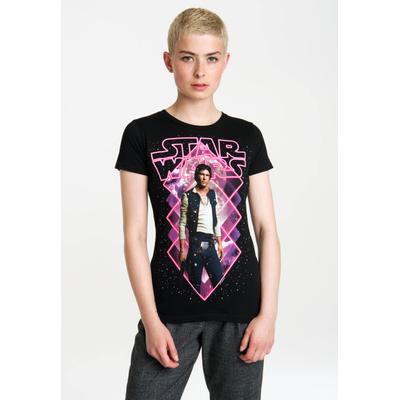 T-Shirt LOGOSHIRT "Star Wars - Han Solo", Damen, Gr. S, schwarz, 100% Baumwolle, bedruckt, normal, Rundhals, Shirts T-Shirt, mit coolem Han Solo-Print