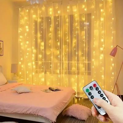 Uplift Picks USB LED Curtain Fairy Lights With Eight Modes For Magical Celebrations warm 6mx2m 400leds