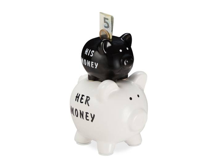 Sparschwein His Money & Her Money Weiss-Schwarz