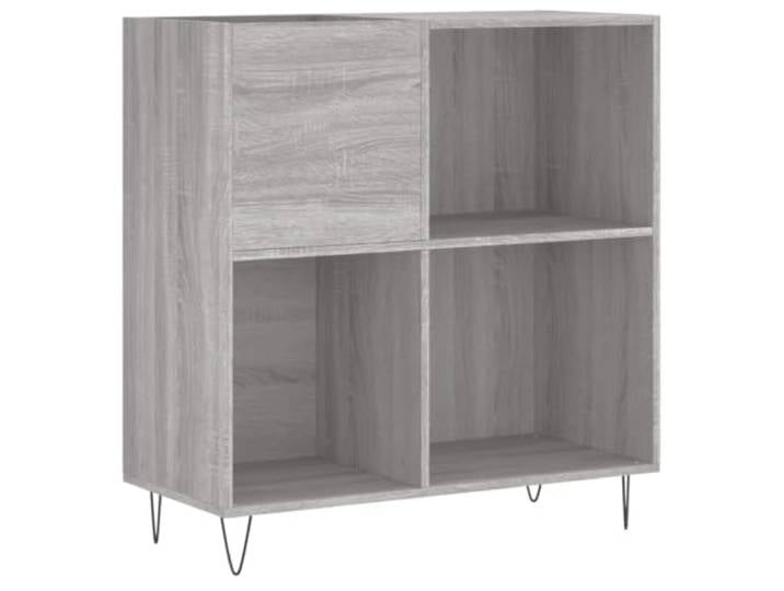 Helloshop26 Schallplattenschrank, praktisch, 84,5 x 38 x 89 cm, Industrie-Stil, aus Holz, Grau, 02_0049173