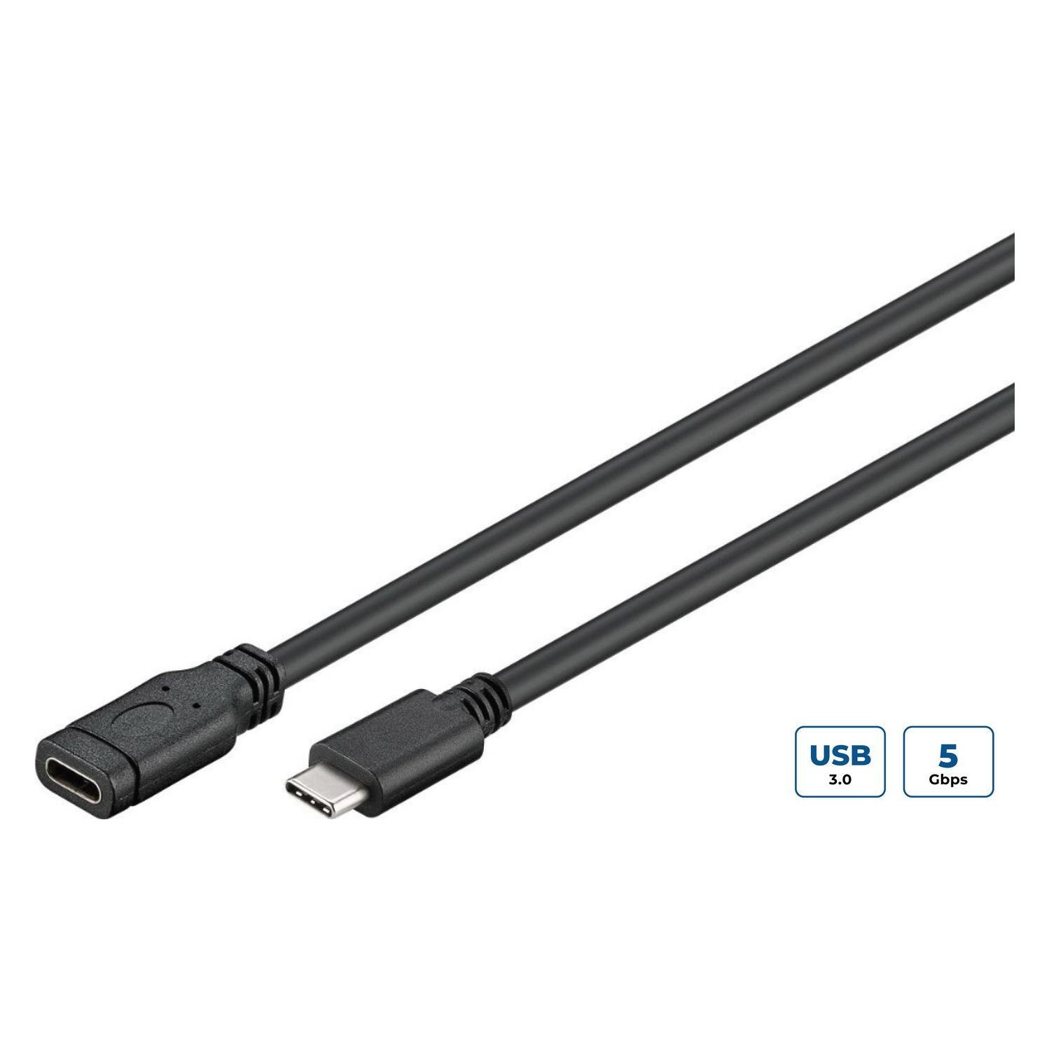 MicroConnect USB-C Extension Cable, 0.5m (0.50 m, USB 3.2 Gen 1) (USB3.1CC05EX)