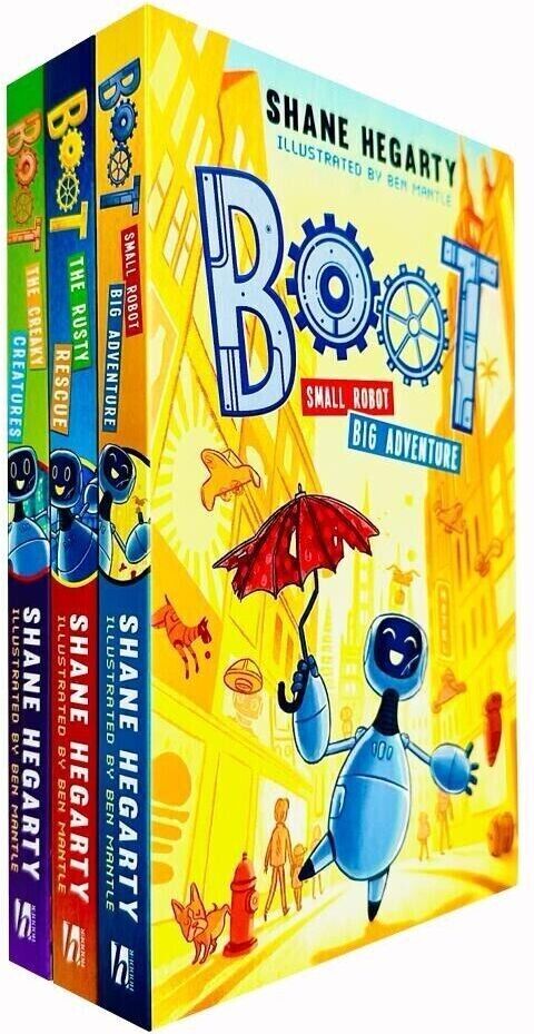 Hodder Children's Books BOOT Series 3 Books Collection Set by Shane Hegarty - Paperback - Ages 7-9 - Small Robot Big Adventure, Rusty Rescue, Creaky Creatures -