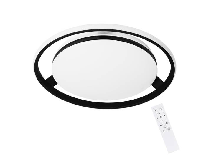 Plafonnier en fer aluminium noir 44.5x44.5x5.5cm led 42w