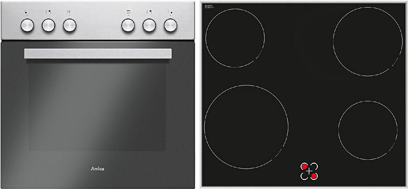 Amica EHC 933 021 E, Keramik, 4 Zone(n), Glaskeramik, Schwarz, Berührung, 57,5 cm