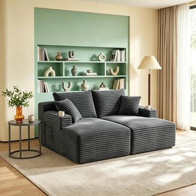 Kodotan sofa "63.78"" Modular Sectional Sofa,Cloud Sectional Couch with Deep Seat,Upholstered Boneless Couches for Living Room Bedroom,Corduroy"