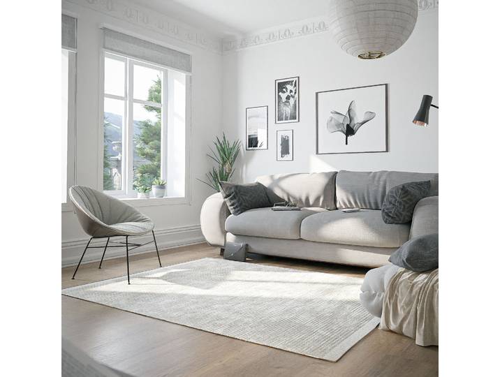 Wollteppich GOODPRODUCT Woolscape , beige (natur, grau), B:80cm H:10mm L:150cm, Baumwolle, Wolle, Teppiche, Wollteppich, Wendeteppich, handgewebte Qualität, meliert, reine Wolle, Wohnzimmer