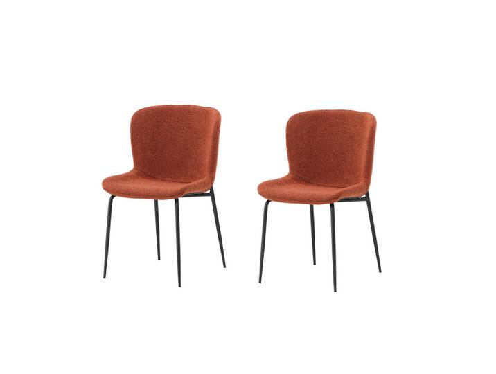 Mid.you Stuhl-Set, Rost, Schwarz, Metall, Füllung: Polyetherschaumkern, zylindrisch, 48x79.5x54 cm, Esszimmer, Stühle, Esszimmerstühle, Vierfußstühle