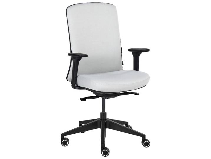 BELIANI Bürostuhl Hellgrau Stoff Verstellbare Lendenwirbelstütze Verstellbare Armlehnen Drehbar Höhenverstellbar Ergonomischer Schreibtischstuhl