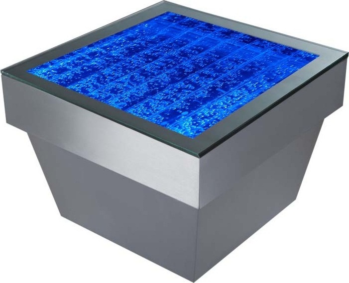 Design Tisch Couchtisch Wasser Säulen Säule Water Sofa Tische LED Beleuchtet