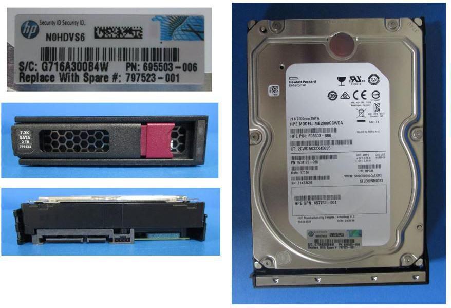 HPE 797523-001, 2 TB, 7200 RPM, 3.5", Serial ATA III
