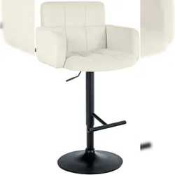 CLP Barhocker Los Angeles Samt Samt HBT: 93x60x56 cm creme schwarz