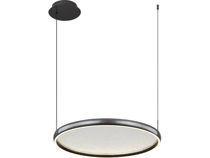 Suspension LED noire\, intensité lumineuse variable\, télécommande\, CCT\, H 150 cm