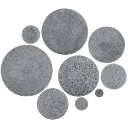 Bloomingville Tablett Karenlil 9er Set aus Metall, Ø 6-38 cm, grau
