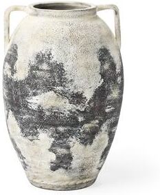 Mercana Boscia White and Black Ceramic Floor Vase