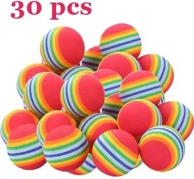 Uplift Picks Rainbow EVA Cat Toy Balls For Interactive Play And Training 30 Pcs s