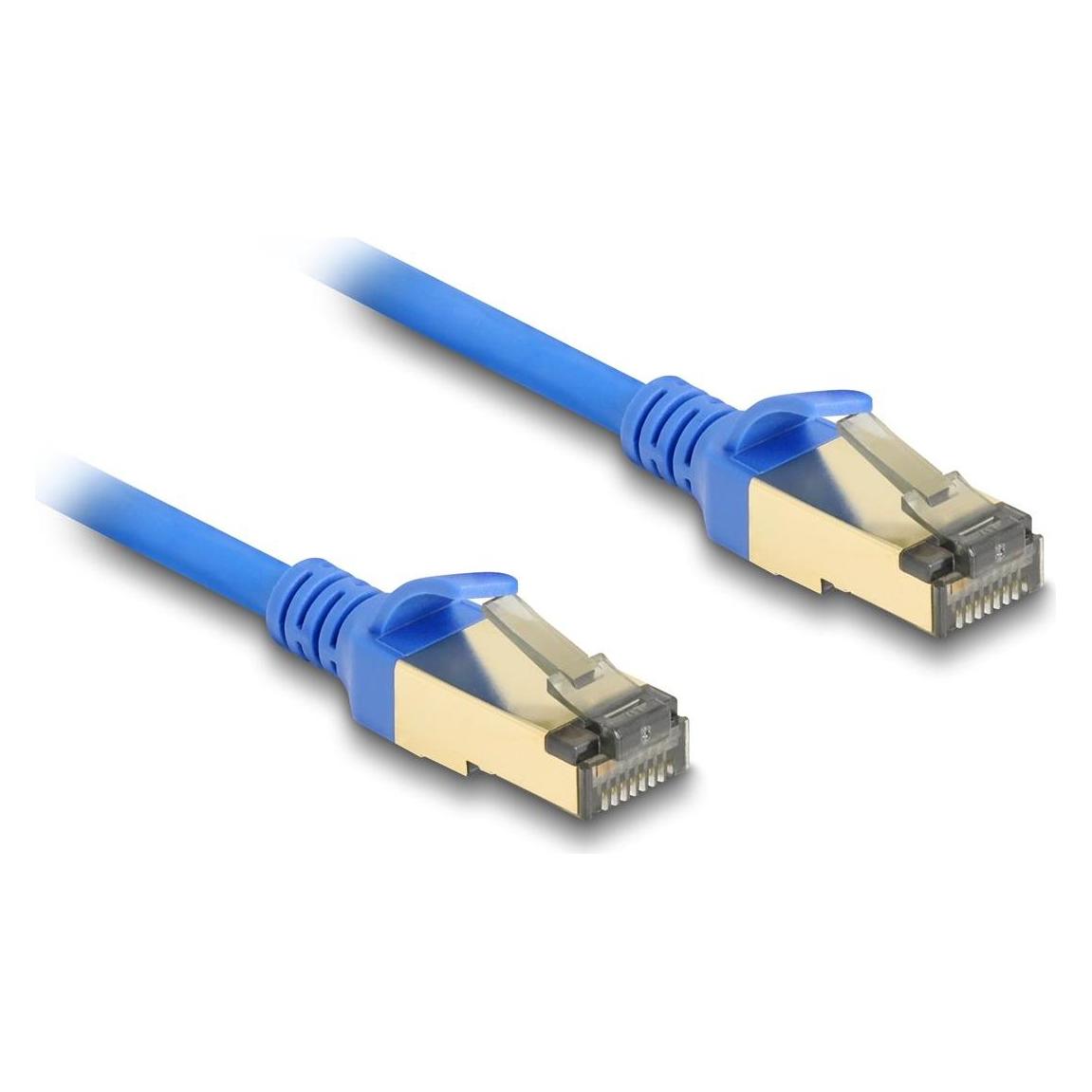 Delock RJ45 Netzwerkkabel Cat.8.1 F/FTP Slim 1 m blau (F/FTP, CAT8.1, 1 m) (80333)