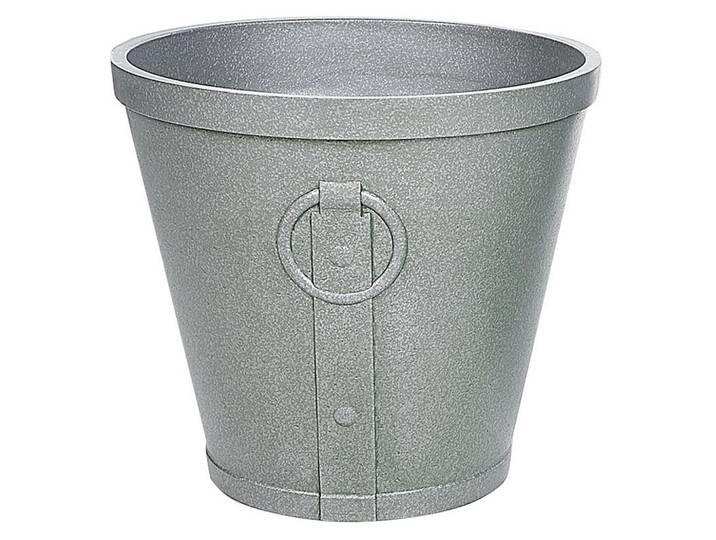 Beliani Blumentopf grau rund 41/41/37 cm Vari, Grau, Stein, 37 cm, Dekoration, Blumen & Blumentöpfe, Übertöpfe