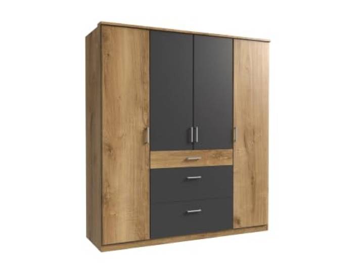 M Möbel-Direkt Deutschlands schnelle Möbel Kleiderschrank Click Plankeneiche, Grafit
