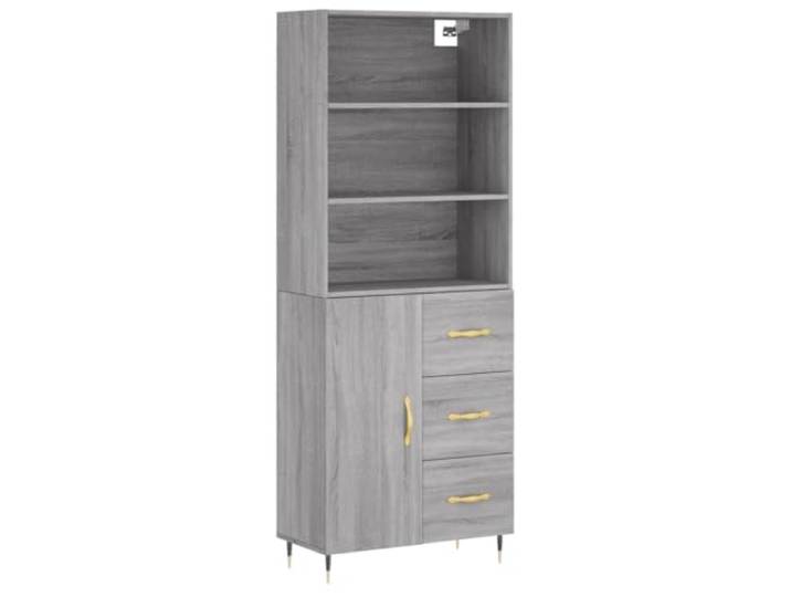 Kaorsrow Highboard Grau Sonoma 69,5x34x180 cm Holzwerkstoff 2-teilig Mehrzweckschrank mit stabilen Eisenbeinen für Wohnzimmer und Schlafzimmer, reichlich Stauraum für Ordnung im Haushalt.