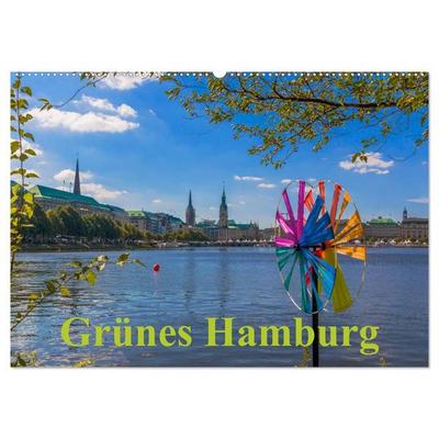 Grünes Hamburg (Wandkalender 2026 DIN A2 quer), CALVENDO Monatskalender