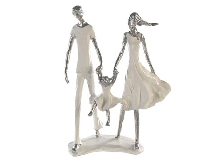 Casablanca modernes Design Sculptuur familie - familiegeluk - wit/zilver - polyhars - hoogte 31 cm