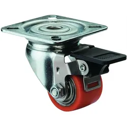 BS Rollen Lenkrolle mit Feststeller und Anschraubplatte Polyurethan Rad-Ø 35 mm 100 kg - A620.C10.035