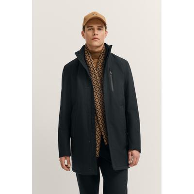 Regenmantel BUGATTI "Rainseries", Herren, Gr. 56, schwarz (390, marine), 100% Polyester, unifarben, normal, normaler Saum, Mäntel, Modern Fit wasserdicht und atmungsaktiv