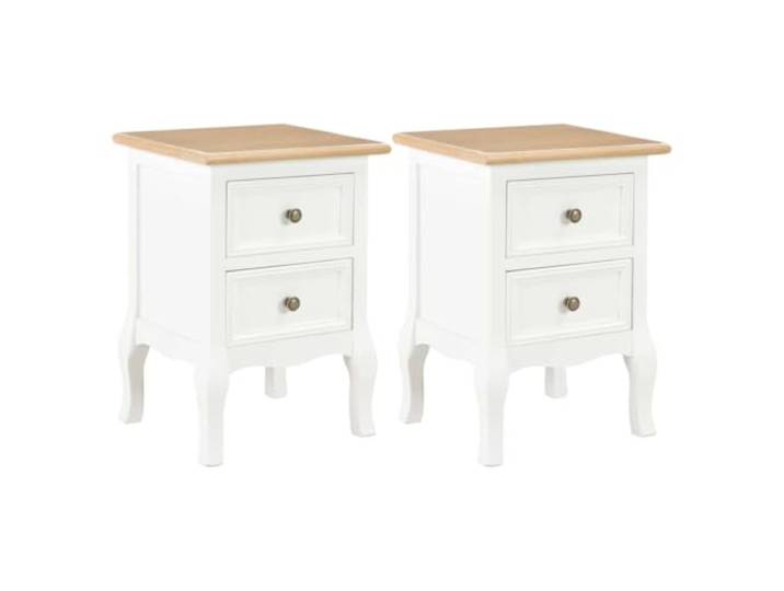 Makastle Nachttisch 2er Set, Beistelltisch Weiß 35x30x49 cm MDF