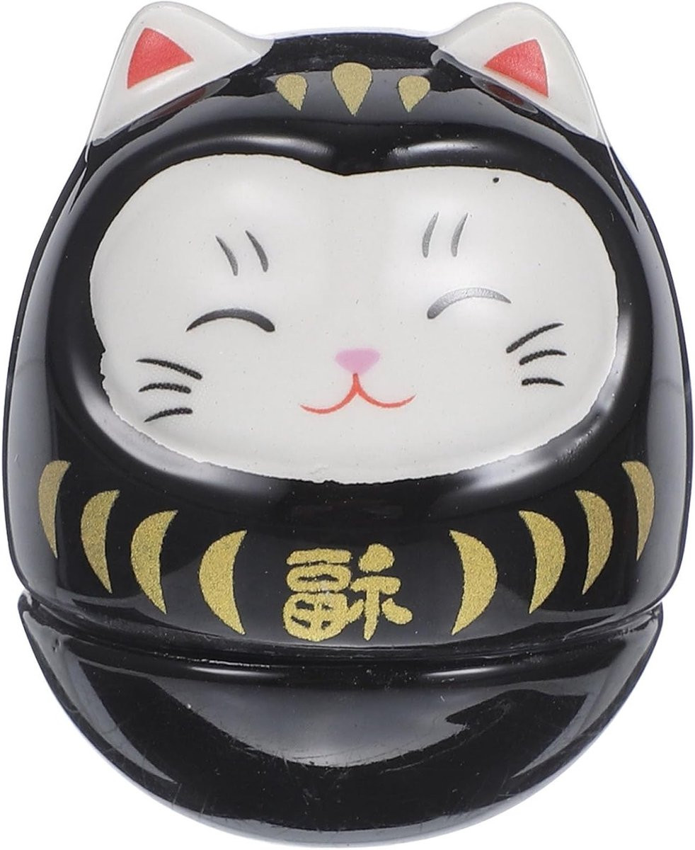 Dharma Lucky Charm Kat Fengshui Beeldje - Keramisch Zen Ornament voor Geluk en Welzijn