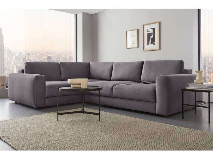 Ecksofa HOME AFFAIRE Bloomfield, Mega Polsterecke, Breite 289cm, viel Platz, L-Form , grau, B:209cm H:84cm T:289cm, 100% Polyester, Sofas, Ecksofa, In verschiedenen Grössen