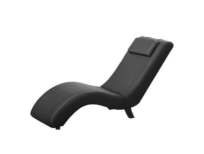 Relaxliege Sandon II Schwarz/Schwarz Kunstleder Madara 61 x 87 x 160cm