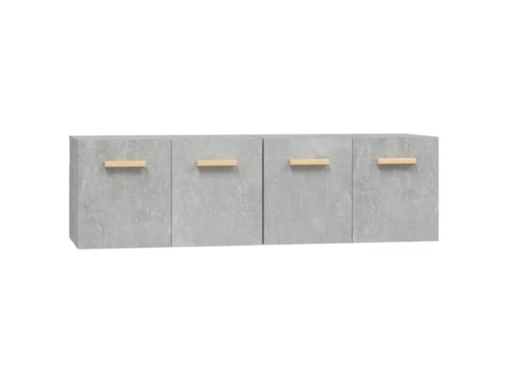 KLGBNCVE Wandschränke 2 STK. Betongrau 60x36,5x35 cm Holzwerkstoff 2 Fächer pro Schrank, Wandmontage ohne Bodenfläche, Montageanleitung inklusive, Schrauben nicht enthalten
