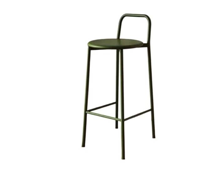 Barstühle 60 cm Barhocker aus Eisen mit Rückenlehne, Hochstuhl(Green)