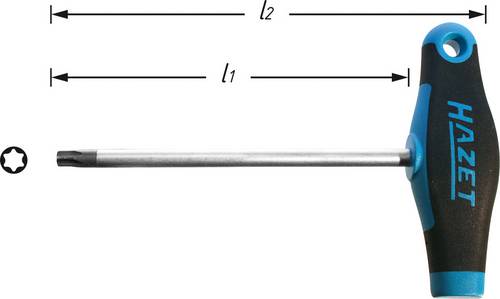 Hazet Werkstatt Torx-Schraubendreher Größe (Schraubendreher) T 9 Klingenlänge: 80mm 1St.