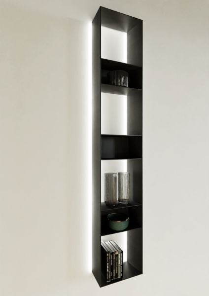 Naber transFORM losstaand wandrek mat zwart H: 165 cm, B: 30 cm, D: 18 cm