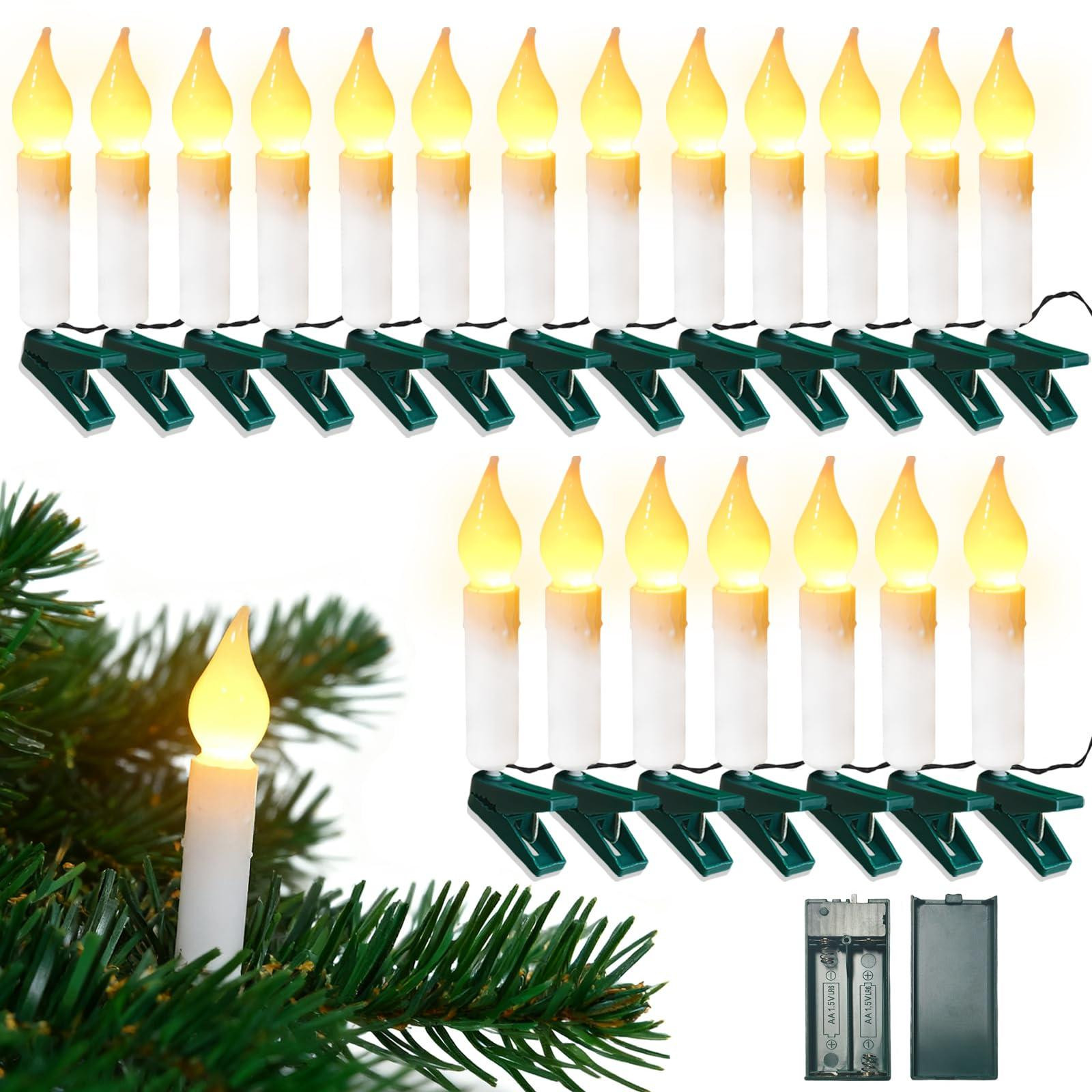 Dripio LED-lichtketting met 20 warmwitte kaarslampjes en timerfunctie, 2 meter